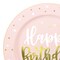 Smarty Had A Party 10.25" Pink with White and Gold Birthday Round Disposable Plastic Dinner Plates (120 Plates), 120PK 4820PG-CASE - alternate 1